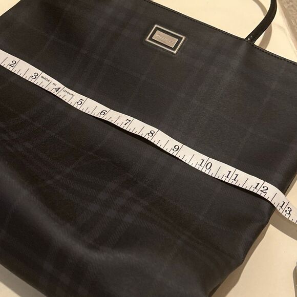 Burberry Tote Bag Blue Nova Check Plaid Coated Canvas Equestrian Old Money Prep - Picture 11 of 13